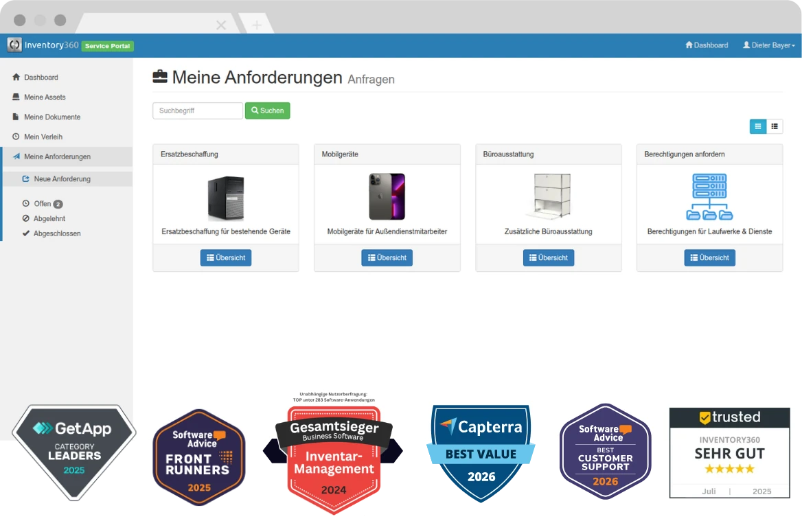 Das Inventory360 Service Portal