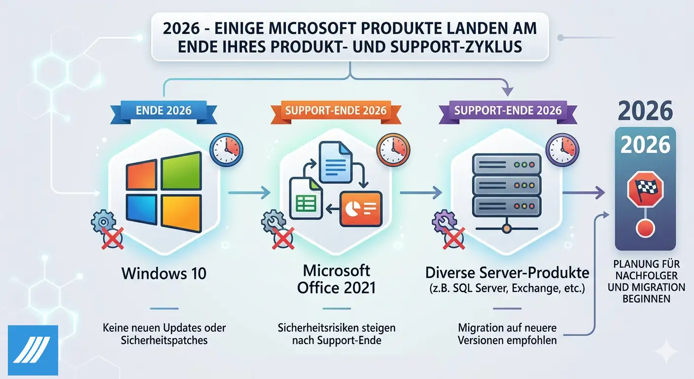 Welche Microsoft Produkte laufen 2026 aus?