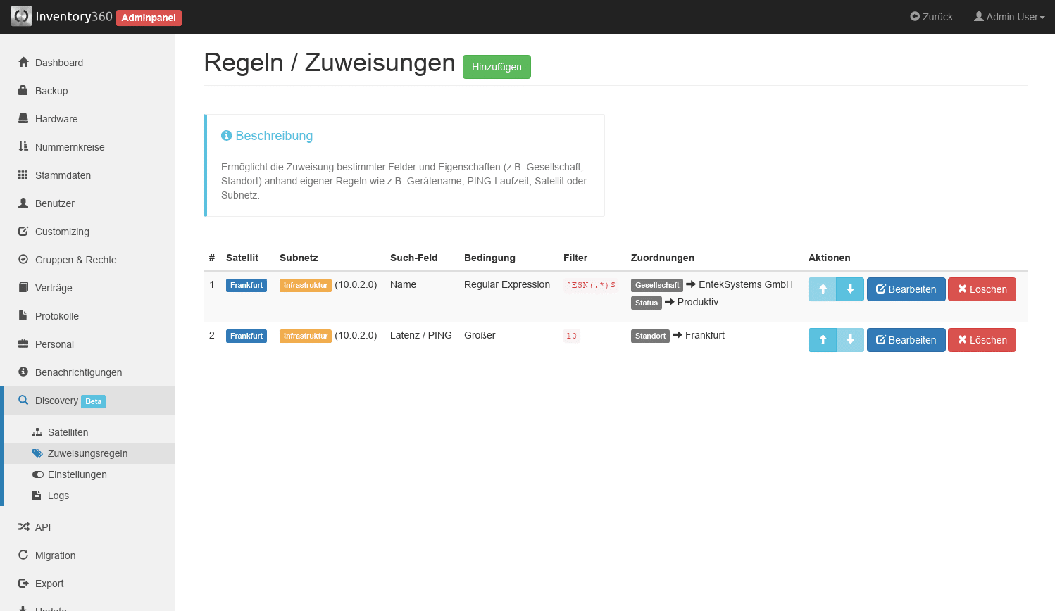 Regelwerk zur Automatisierung von Zuweisungen