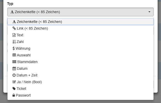Auswahl benutzerdefinierter Attribute