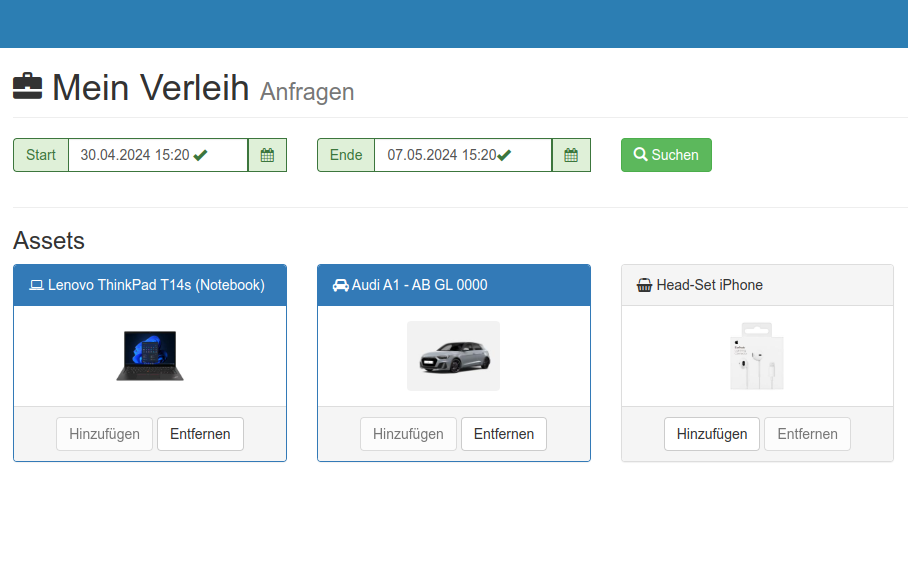 Verleih-Anfragen & Übersicht