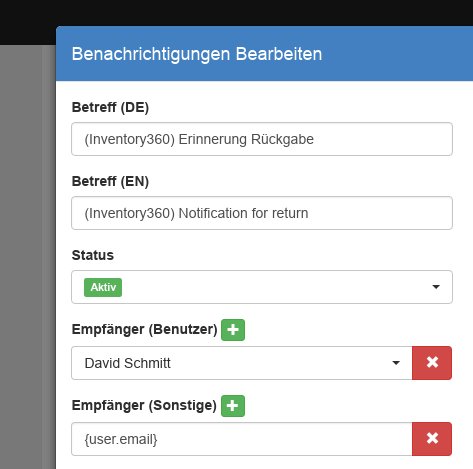 Automatische Benachrichtigung vor Ablauf einer Verleihfrist.