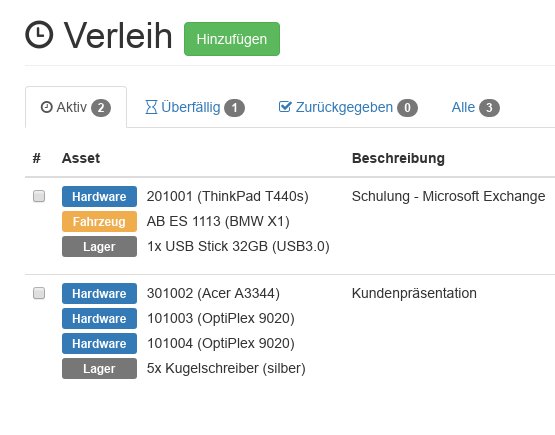 Ansicht überfälliger Leihgaben